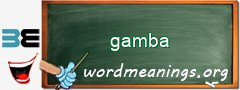WordMeaning blackboard for gamba